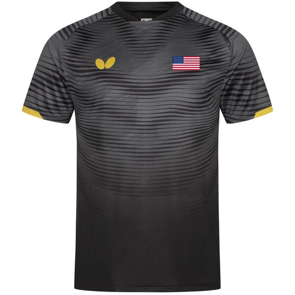 Butterfly USA Team 25 Shirt - Black - Front